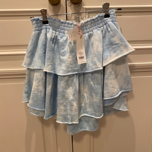 LoveShackFancy: Blue Ruffle Mini Skirt - Picture 3 of 6